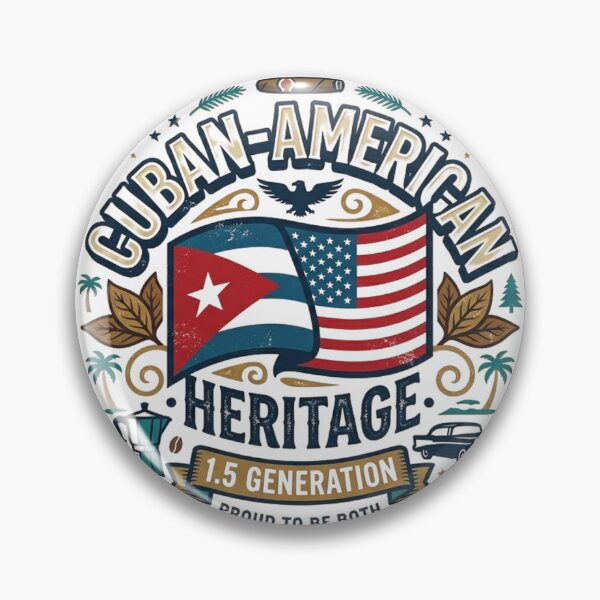 Item preview, Cuban American Heritage Proud To Be Both Vintage Badge Design designed and sold by Wear Sculpt.