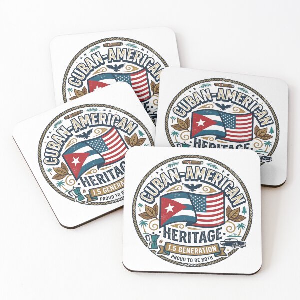 Item preview, Cuban American Heritage Proud To Be Both Vintage Badge Design designed and sold by Wear Sculpt.