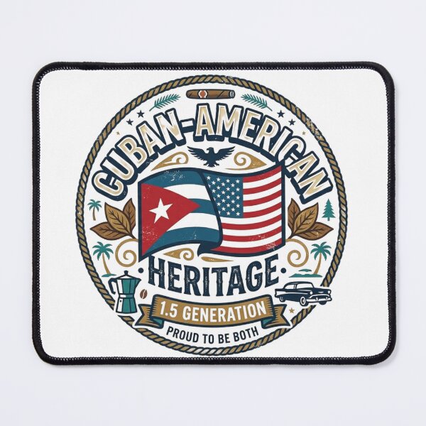 Item preview, Cuban American Heritage Proud To Be Both Vintage Badge Design designed and sold by Wear Sculpt.