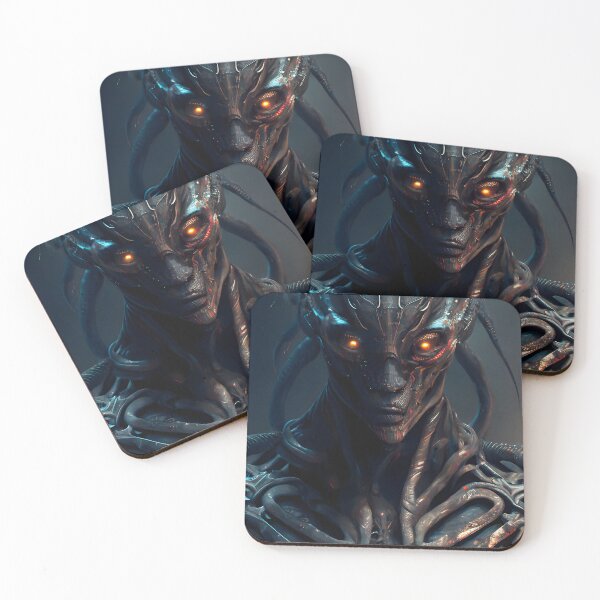 Item preview, Biomechanical Alien Being - Dark and Detailed Science Fiction Art designed and sold by Hipatye26.