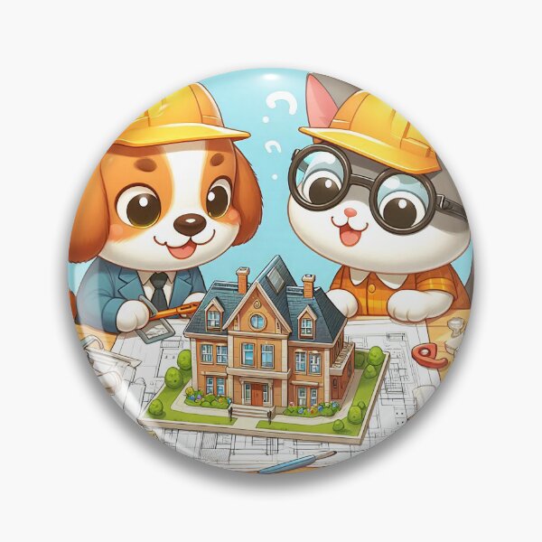 Item preview, Cute Architect Dog and Cat designed and sold by CuteThingsWorld.