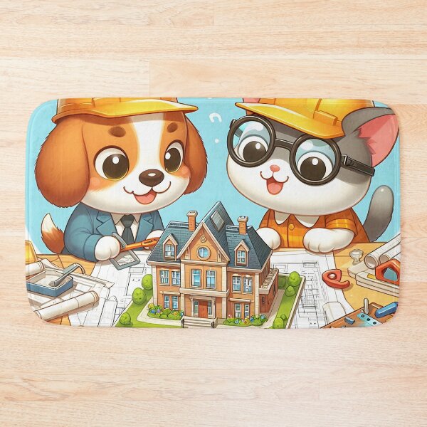 Item preview, Cute Architect Dog and Cat designed and sold by CuteThingsWorld.