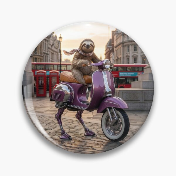 Item preview, Sloth Rides Her Purple Walking Scooter in London designed and sold by Tridentulus.