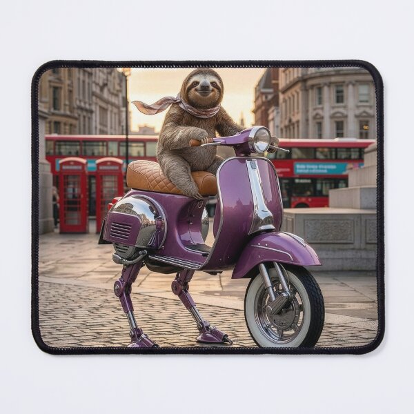 Item preview, Sloth Rides Her Purple Walking Scooter in London designed and sold by Tridentulus.