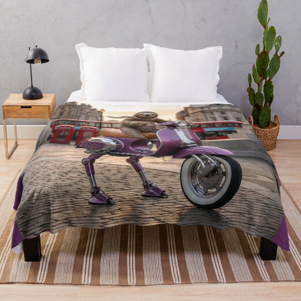 Item preview, Sloth Rides Her Purple Walking Scooter in London designed and sold by Tridentulus.