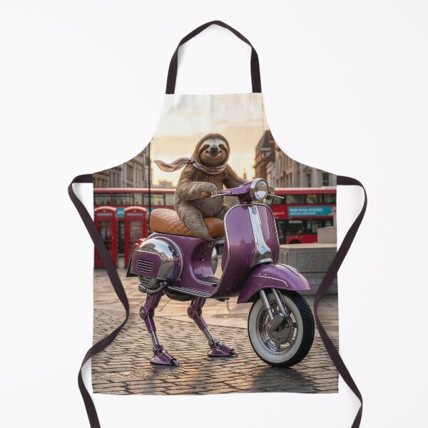 Item preview, Sloth Rides Her Purple Walking Scooter in London designed and sold by Tridentulus.