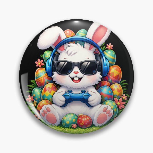 Item preview, Gamer Easter Bunny Cool Rabbit with Headphones & Controller Happy Easter Gaming Vibes designed and sold by Kladhadredo.