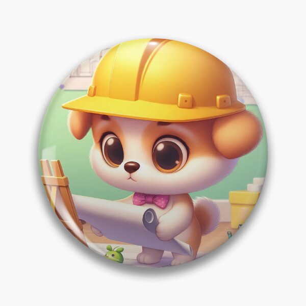 Item preview, Cute Engineer Dog Cartoon designed and sold by CuteThingsWorld.