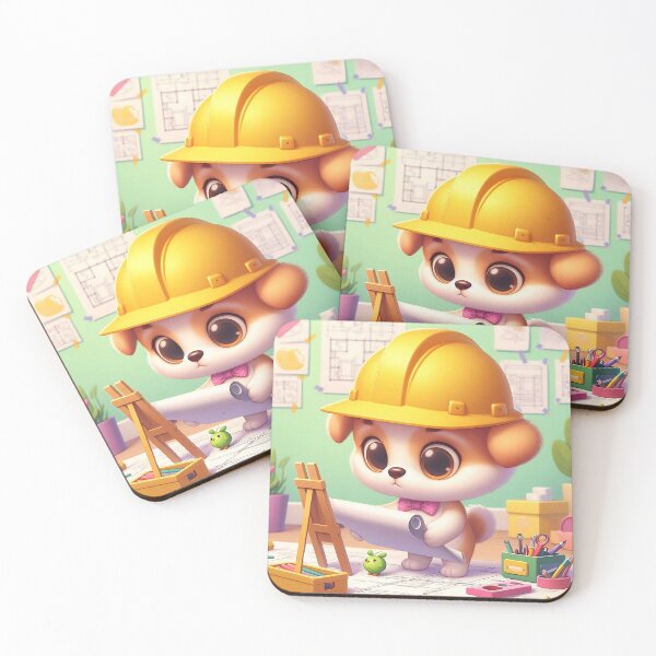 Item preview, Cute Engineer Dog Cartoon designed and sold by CuteThingsWorld.