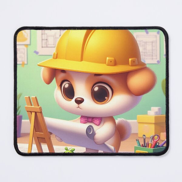 Item preview, Cute Engineer Dog Cartoon designed and sold by CuteThingsWorld.