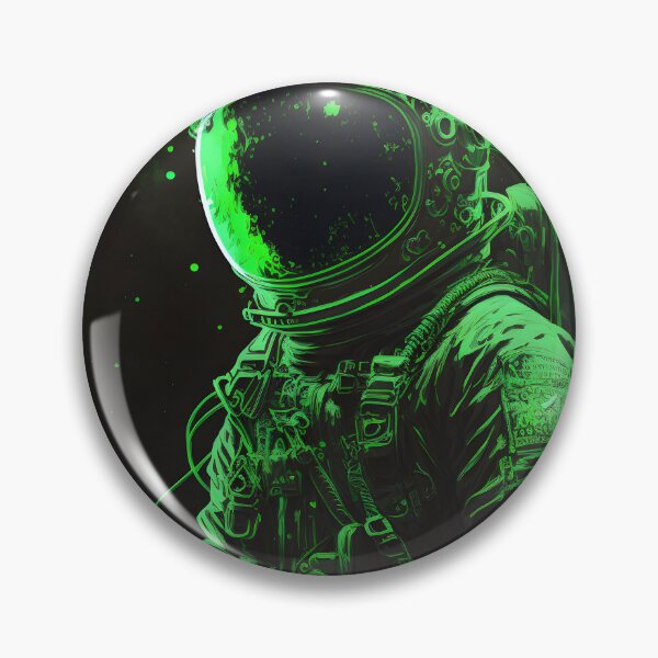 Item preview, Neon Green Astronaut - Space Art with Dark and Luminous Style designed and sold by Hipatye26.