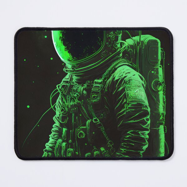 Item preview, Neon Green Astronaut - Space Art with Dark and Luminous Style designed and sold by Hipatye26.
