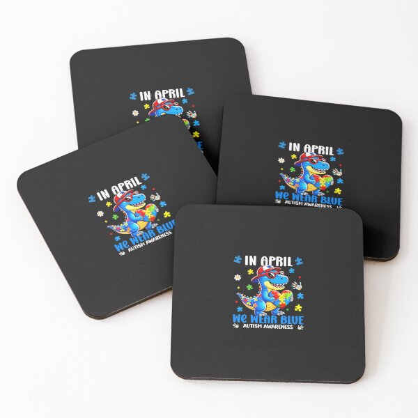 Item preview, In April We Wear Blue Autism Awareness Dino Puzzle designed and sold by Le7yaStore.