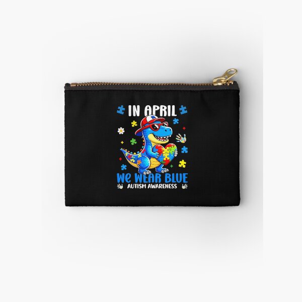 Item preview, In April We Wear Blue Autism Awareness Dino Puzzle designed and sold by Le7yaStore.