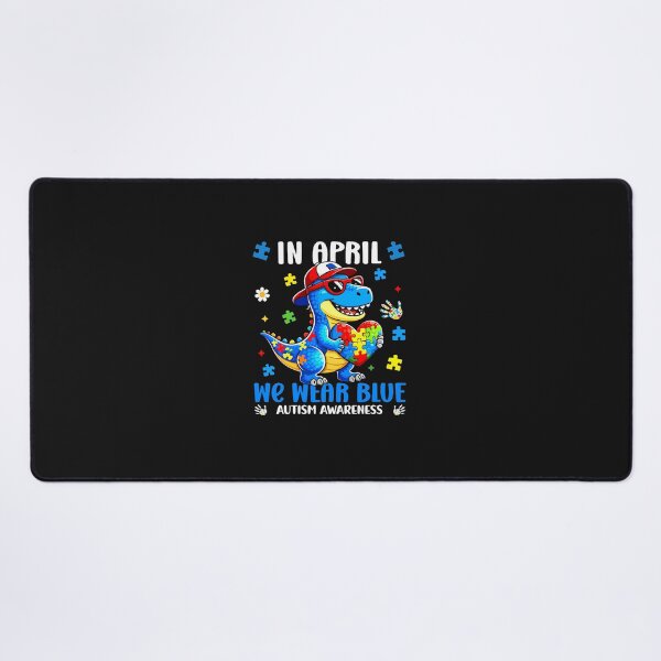 Item preview, In April We Wear Blue Autism Awareness Dino Puzzle designed and sold by Le7yaStore.