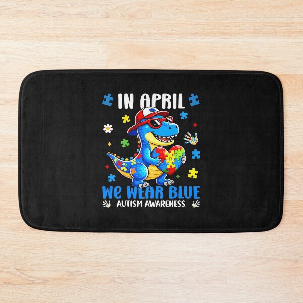 Item preview, In April We Wear Blue Autism Awareness Dino Puzzle designed and sold by Le7yaStore.