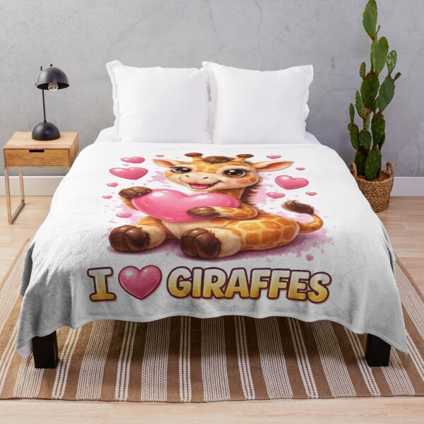 Item preview, Cute Giraffe Love – I Love Giraffes Design designed and sold by Krisekk.