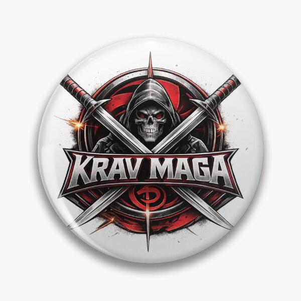 Item preview, Krav Maga Hebrew Warrior Emblem – Israeli Self Defense Martial Arts Sword Logo designed and sold by 486DesignCo.