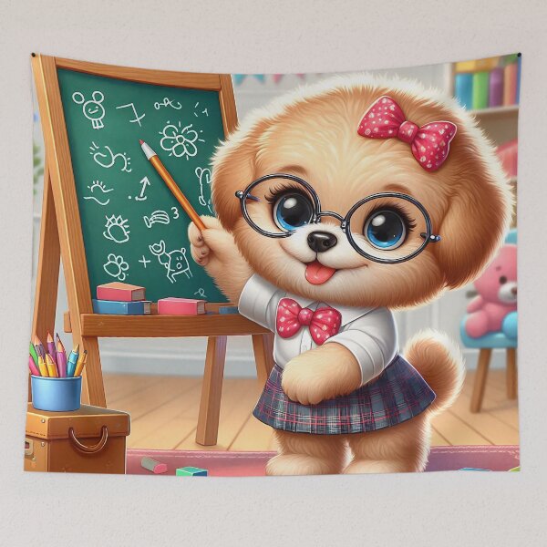 Item preview, Cute Teacher Dog Cartoon designed and sold by CuteThingsWorld.
