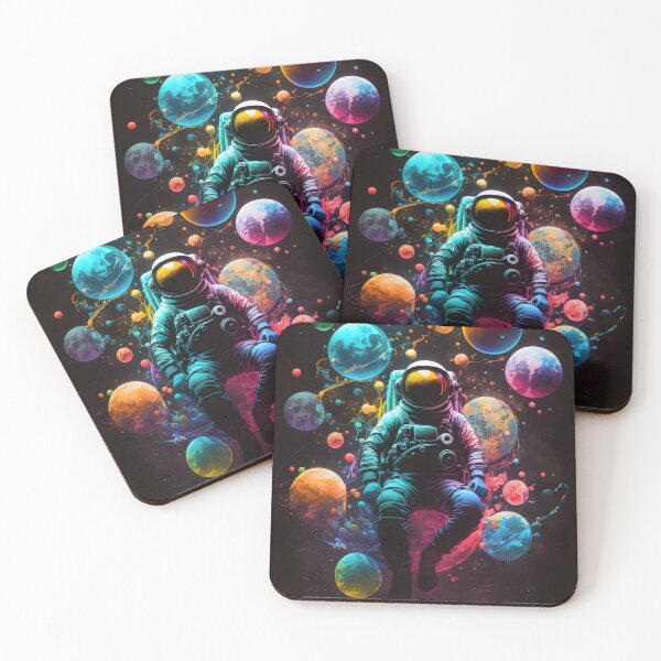 Item preview, Astronaut Resting Among Planets - Cosmic Art with a Vibrant, Psychedelic Style designed and sold by Hipatye26.