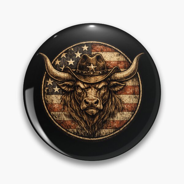 Item preview, Patriotic Cowboy Bull American Flag Western Vintage designed and sold by faridman.