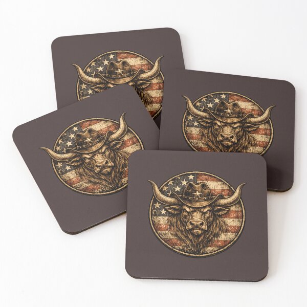 Item preview, Patriotic Cowboy Bull American Flag Western Vintage designed and sold by faridman.