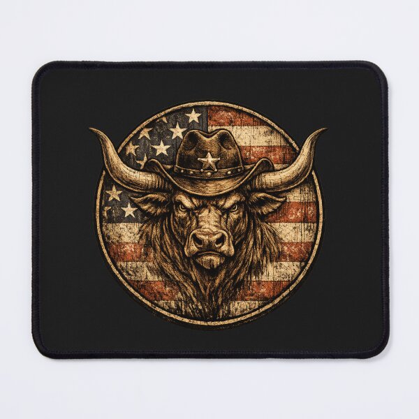 Item preview, Patriotic Cowboy Bull American Flag Western Vintage designed and sold by faridman.