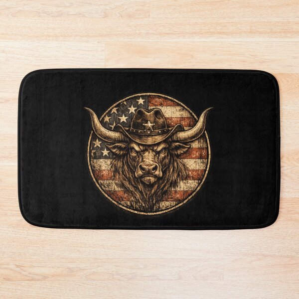 Item preview, Patriotic Cowboy Bull American Flag Western Vintage designed and sold by faridman.