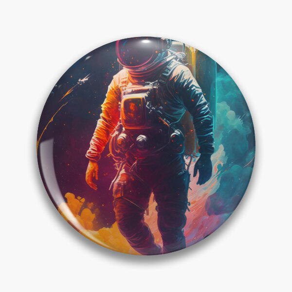 Item preview, Astronaut Walking Through Rainbow Nebula - Cosmic Art with Vibrant Pictorial Style designed and sold by Hipatye26.
