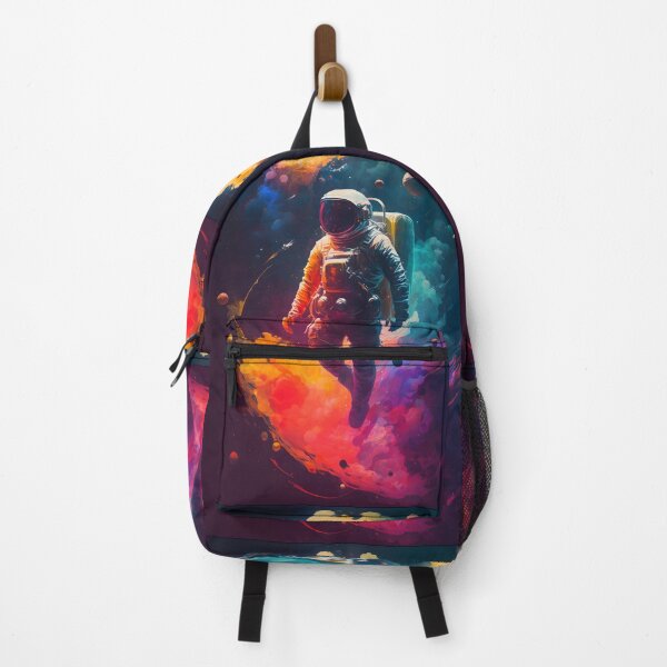 Item preview, Astronaut Walking Through Rainbow Nebula - Cosmic Art with Vibrant Pictorial Style designed and sold by Hipatye26.