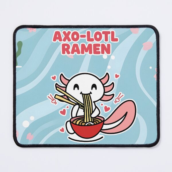 Item preview, Axo-lotl Ramen Kawaii Axolotl Eating Noodles Cartoon designed and sold by Taridesign.