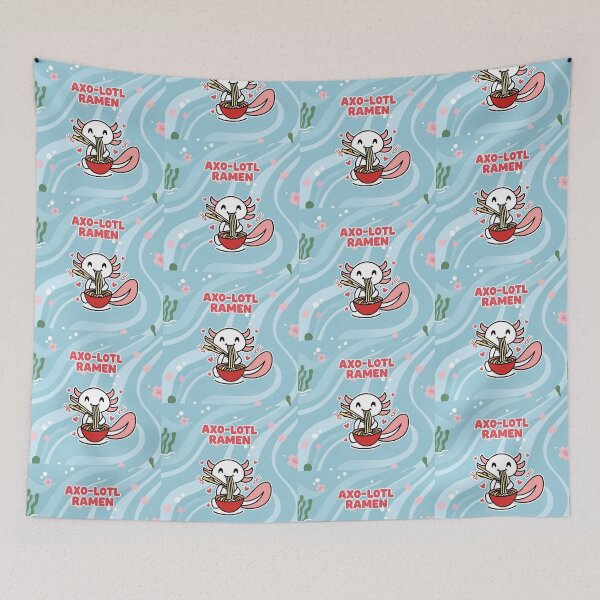 Item preview, Axo-lotl Ramen Kawaii Axolotl Eating Noodles Cartoon designed and sold by Taridesign.