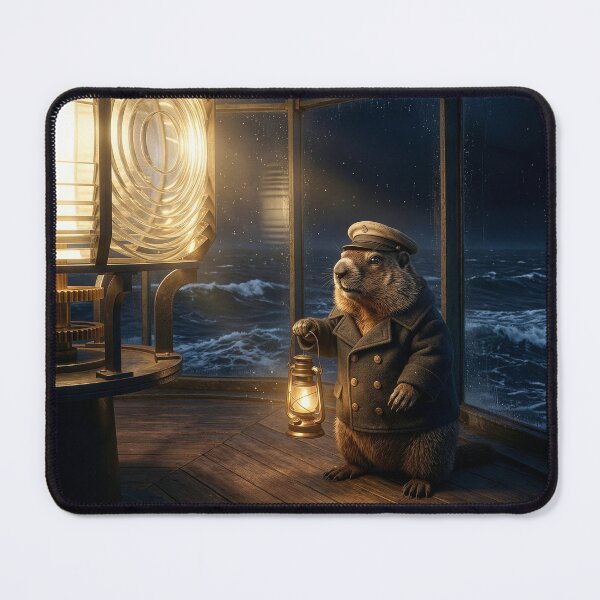 Item preview, Groundhog Lighthouse Keeper on the Job designed and sold by Tridentulus.