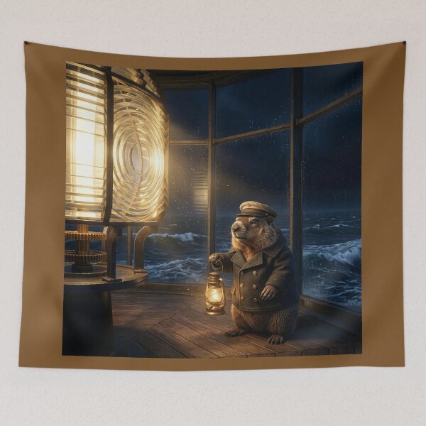 Item preview, Groundhog Lighthouse Keeper on the Job designed and sold by Tridentulus.