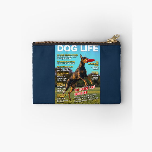Item preview, Funny Doberman Magazine Cover — The Fence Line Incident (DOG LIFE Security Dog Humor) designed and sold by FrancophileFun.