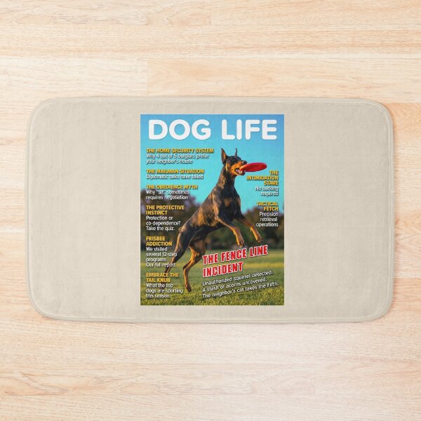 Item preview, Funny Doberman Magazine Cover — The Fence Line Incident (DOG LIFE Security Dog Humor) designed and sold by FrancophileFun.
