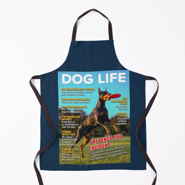 Item preview, Funny Doberman Magazine Cover — The Fence Line Incident (DOG LIFE Security Dog Humor) designed and sold by FrancophileFun.