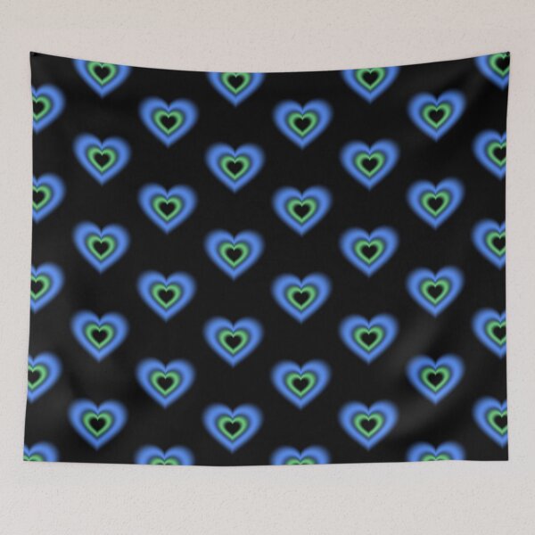 Item preview, Blue and green blurry heart designed and sold by serenebookworm.