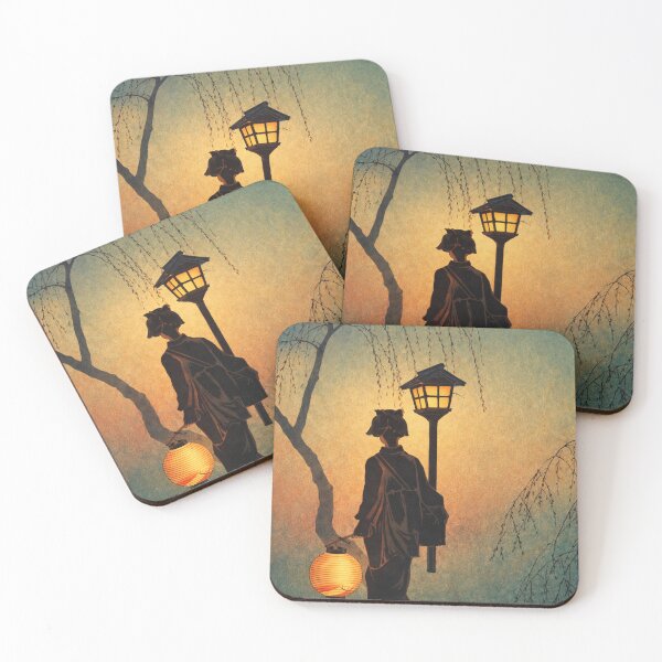 Item preview, Japanese Lantern Night Art Nouveau Geisha Silhouette for Vintage Art Lovers designed and sold by RickE.