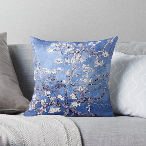 Vincent Van Gogh Almond Blossoms Blue Throw Pillow