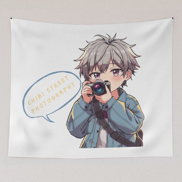 Item preview, Anime Street Photographer Capturing City Lights Kawaii Style designed and sold by Animepopstudio.