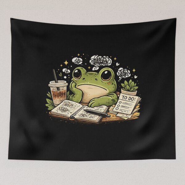 Item preview, anxiety frog designed and sold by artedeleon2024.