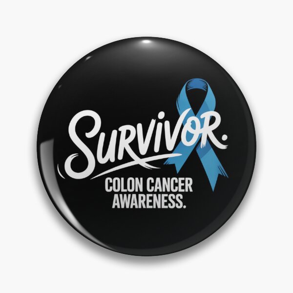 Item preview, Survivor Colon Cancer Awareness Shirt Bold Script Large Blue Ribbon Awareness Tee designed and sold by DarylWelsh2024.