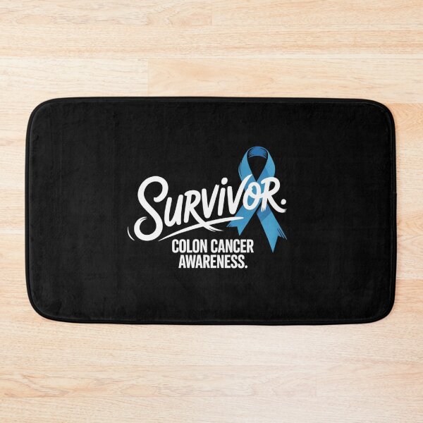 Item preview, Survivor Colon Cancer Awareness Shirt Bold Script Large Blue Ribbon Awareness Tee designed and sold by DarylWelsh2024.