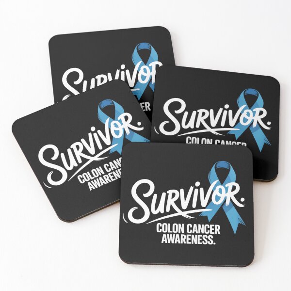 Item preview, Survivor Colon Cancer Awareness Shirt Bold Script Large Blue Ribbon Awareness Tee designed and sold by DarylWelsh2024.