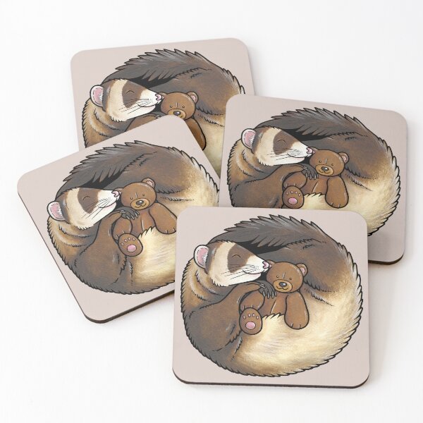 Item preview, Sleeping Ferret designed and sold by animalartbyjess.