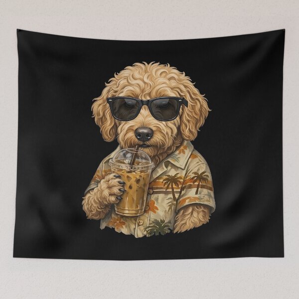 Item preview, Golden Doodle Dog Iced Coffee Funny Animal Meme - Summer Vibes designed and sold by gunaone-design.