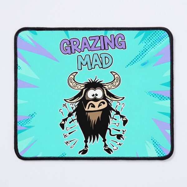 Item preview, Grazing Mad Funny buffalo Cartoon designed and sold by Taridesign.