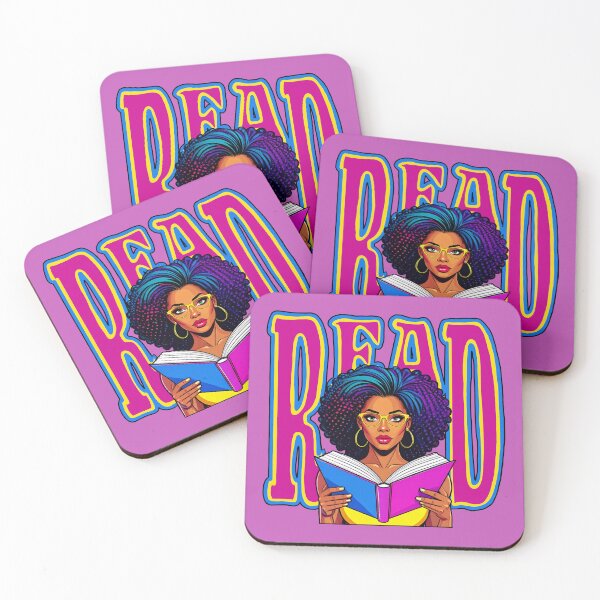 Item preview, Read Graphic 80s 90s Book Lover Neon African-American Woman Yellow Purple Teal Blue Pop Art designed and sold by pillarofme.