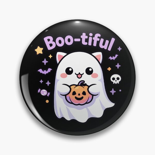 Item preview, Boo-tiful Cat Ghost – Cute Kawaii Halloween Cat Design designed and sold by Ben-Biga.